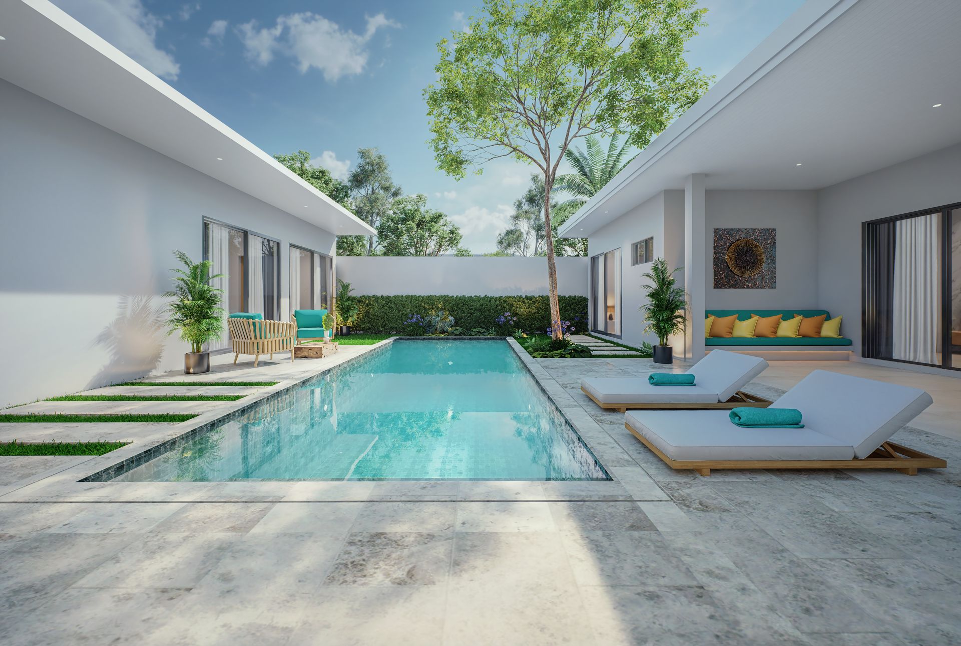 Vila 3+kk s bazénem, soukromým apartmánem 2+kk a garáží pro 2 vozy Kho Samui, Thajsko